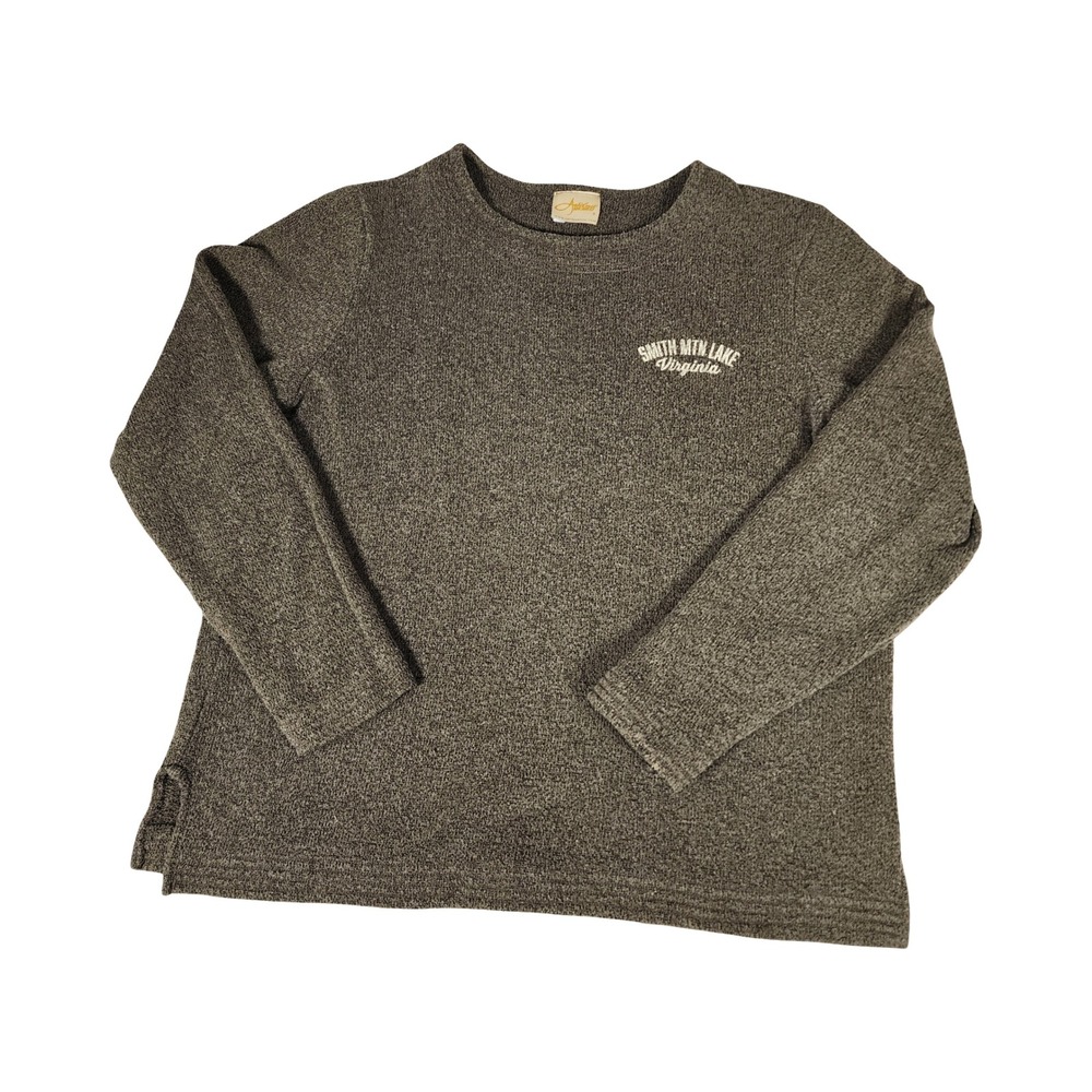 Artisans Smith‎ Mountain Lake Virginia Sweatshirt Pullover Cozy Knit Gray M